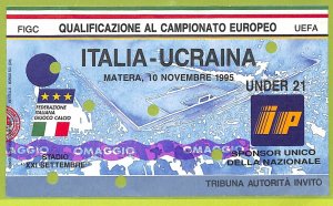 C2819 - Old 1995 ITALY VS UKRAINE FOOTBALL MATCH TICKET-
