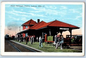 1920 Lawton Oklahoma Vintage Postcard Frisco Passenger Station Railway Building