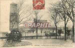 Postcard Old Ruffec The Dead Soldiers Monument to the Fatherland and Gare