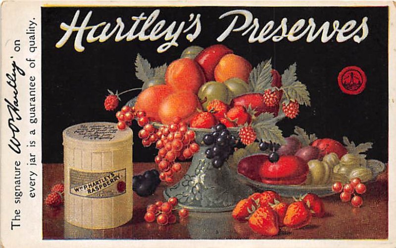 HaHartley's Preserves Advertising Unused light wear