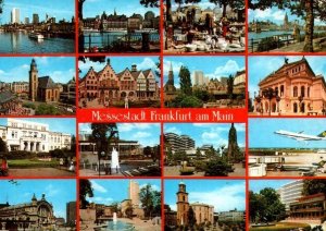 VINTAGE CONTINENTAL SIZE POSTCARD 16 SCENE MESSESTADT FRANKFURT AM MAIN