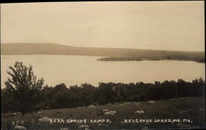 BELGRADE LAKES ME Bear Spring Camps REAL PHOTO c1910 Postcard