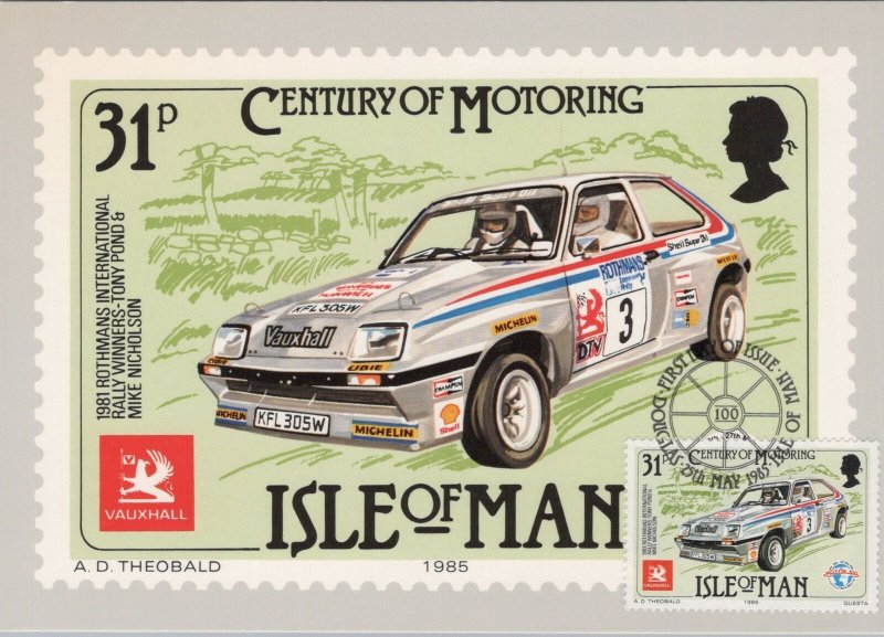 Sports Postcard - Motor Racing First Day of Issue Stamp, Isle of Man RR15725