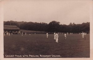 Beaumont College Cricket Field & Pavillion Berkshire RPC Postcard