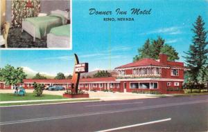 Advertise Specialty Donner Inn Motel 1950s roadside Reno Nevada postcard 10504