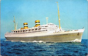 Holland America Line SS Nieuw Amsterdam Ship Vintage Postcard C197