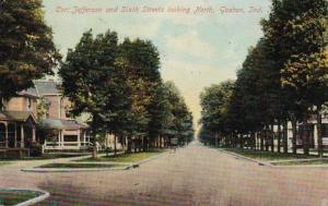 Indiana Goshen Corner Jefferson and Sixth Streets Looking North 1909