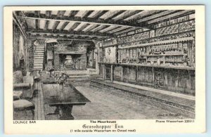 MOORHOUSE near Westerham, Kent UK ~ Lounge Bar GRASSHOPPER INN Map  Postcard