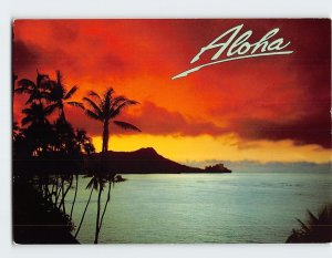 Postcard Aloha Diamond Head Waikiki Honolulu Hawaii USA