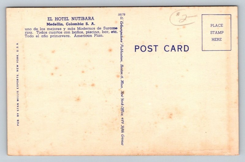 Medellin  Colombia   El hotel Nutibara     Postcard