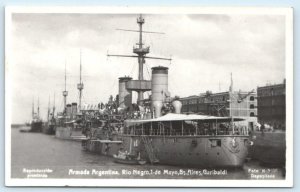 RPPC BUENOS AIRES, Argentina ~ NAVAL SHIPS Rio Negro 1941 Military Postcard