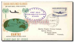 Letter Cocos Keeling Islands Qantas 11 June 1963