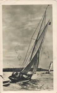 Sailing vessels navigation related postcard Hungary Balaton yacht cruise