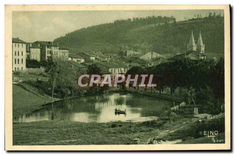 Old Postcard Louvesc Central and Lake View