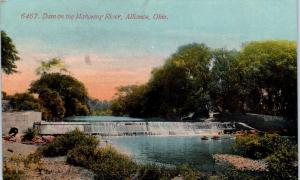 ALLIANCE, OH Ohio     DAM  on the  MAHONING  RIVER   1913  Postcard