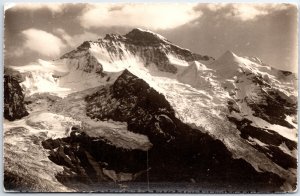 VINTAGE POSTCARD REAL PHOTO LAUBERHORN SLOPES MT. JUNGFRAU INTERLAKEN SWISS 1930