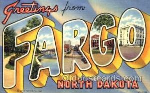 Greetings From Fargo, North Dakota, USA Large Letter Town Unused 