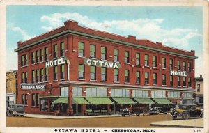 J55/ Cheboygan Michigan Postcard c1920s Ottawa Hotel Building  283