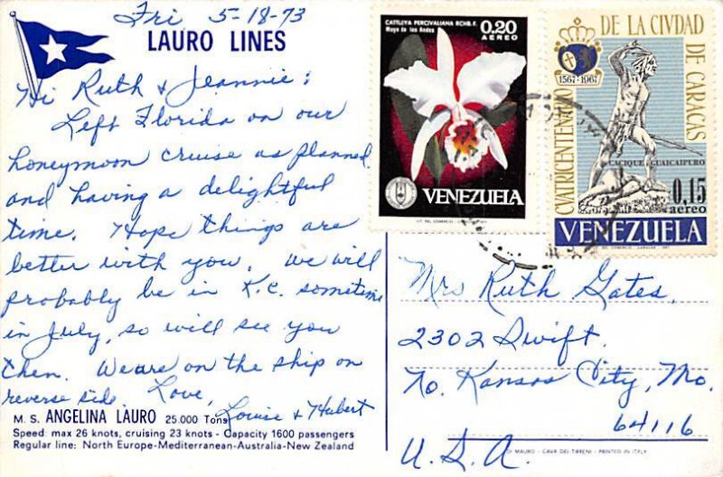 MS Angelina Lauro Lauro Line Ship 