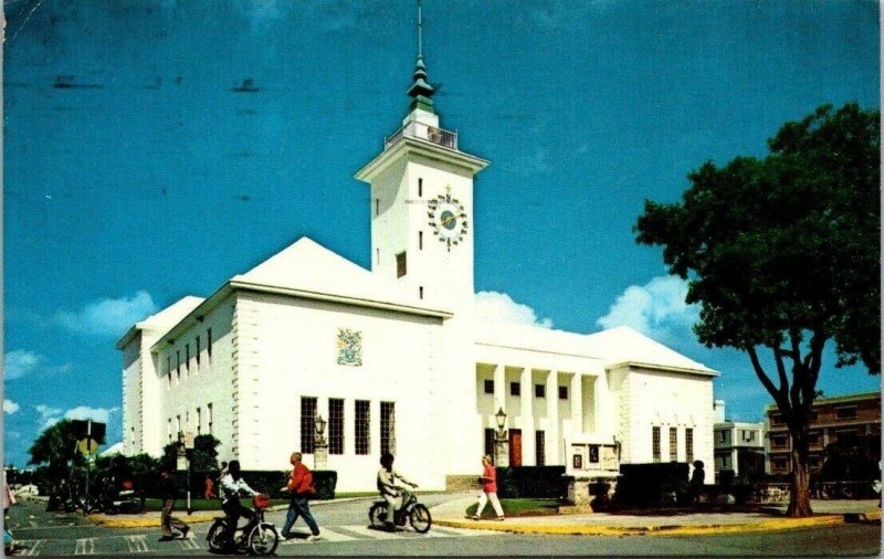 City Hall Hamilton Bermuda Vintage Postcard