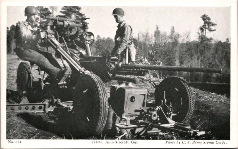 Postcard 37mm Anti-Aircraft Gun