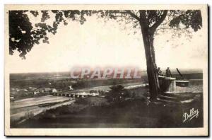 Old Postcard Saint Sever roundabout and the Bridge of Morlanne