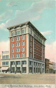 Michigan Ann Arbor 1st National Bank Building Leighton C-1910 Postcard 22-4397