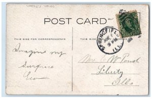 1908 Springfield Illinois IL Depot Where's Waldo? Posted Antique Postcard