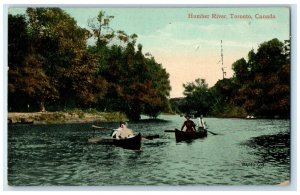 c1910 Boat Canoeing at Humber River Toronto Ontario Canada Antique Postcard