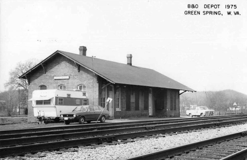 Green Springs West Virginia B and O Train Depot in 1975 Real Photo PC JI657357