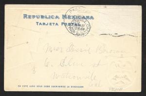 MEXICO Stamps on Postcard Embossed Shield Used c1908