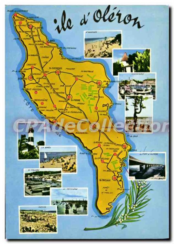 Postcard Modern Ile D'Oleron tourist map