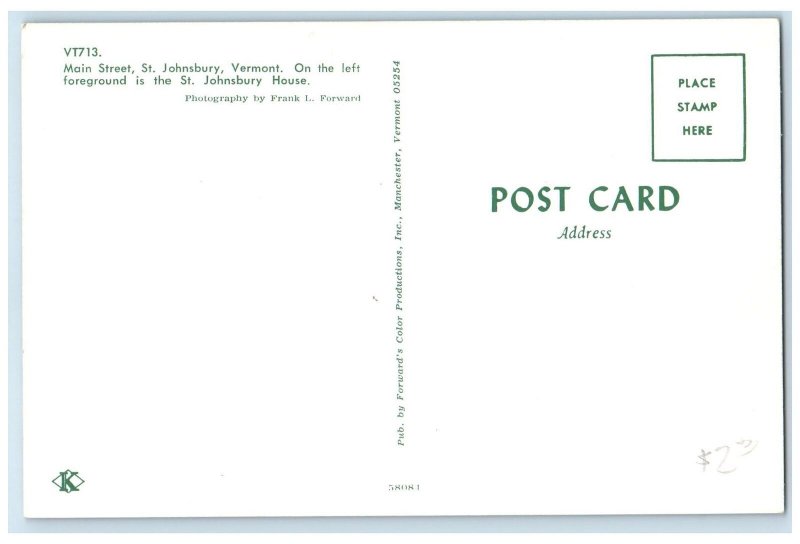 c1950's Main Street Classic Cars Building St. Johnsbury Vermont Vintage