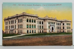 Everett Washington High School Building Postcard N1