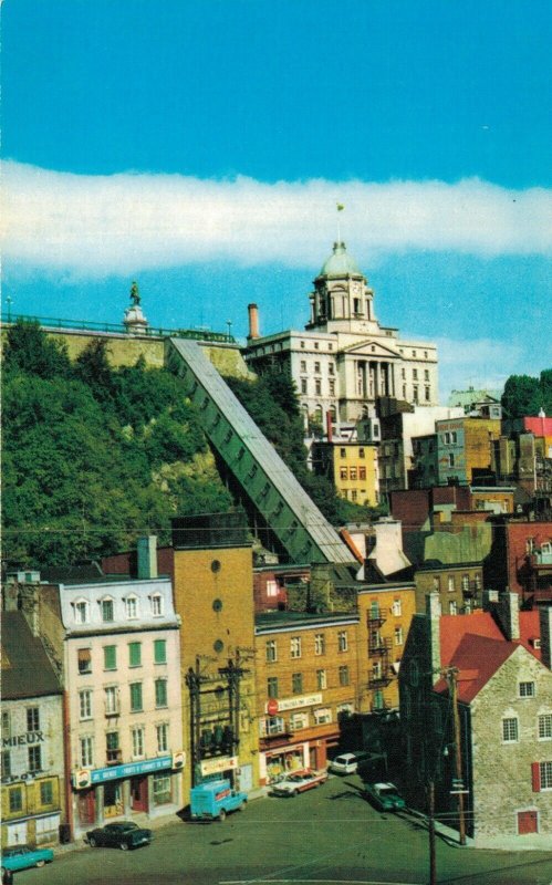 Canada Funicular Linking Lower Tower Dufferin Terrace Quebec Postcard 07.64 