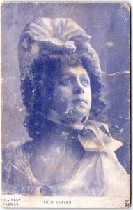 Young Woman with Large Curly Hair Portrait, Lulu Glaser - Vintage Postcard