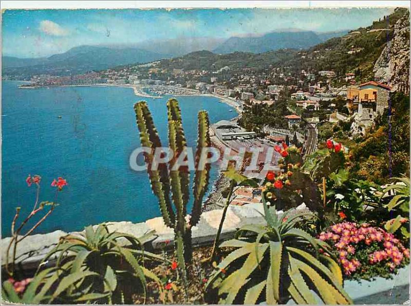 Modern Postcard Frontiera Italo Francese on the bottom Mentone