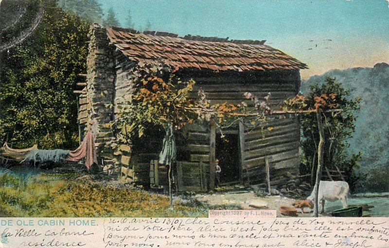 United States Dixie Land Raphael Tuck postcard 1907 New Orleans old cabin home
