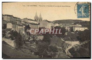 Old Postcard Louvesc View taken at the entrance of the road to Saint Felicien