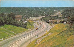 Zanesville Ohio 1960s Postcard Modern Expressway Interstate 70