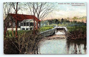 PROVIDENCE, RI Rhode Island ~ SCENE on the TEN MILE RIVER c1910s Postcard