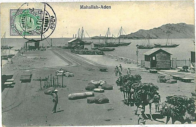 20819 - VINTAGE POSTCARD - YEMEN : ADEN - with INDIAN STAMP 1907