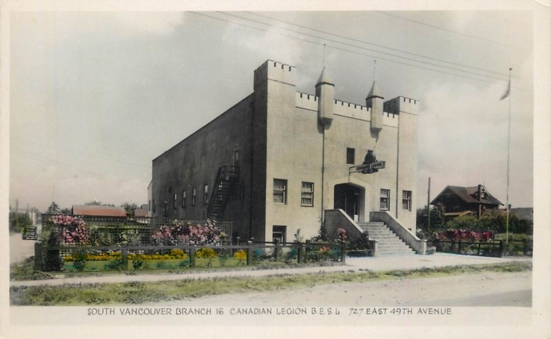 Postcard Canada South Vancouver branch 16 Canadian legion BESL