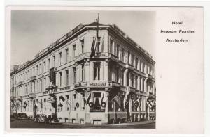 Hotel Museum Pension Amsterdam Netherlands RPPC real photo postcard