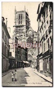 Old Postcard Meaux Cathedral and Rue St Remy Children