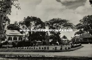 suriname, GRONINGEN SARAMACCA, Partial View (1950s) RPPC