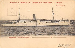 Ile de France French Line Ship 1909 