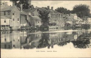 Ipswich MA Little Venice Bldgs on River c1910 Postcard