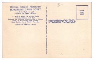 Mid-1900s Northland Cabin Court, Route 9, Lake George, NY Postcard