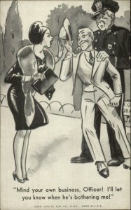 Man Harasssing Pretty Woman - Police Officer 1945 Exhibit Card